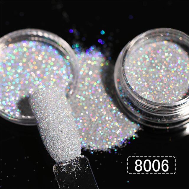 Holographic Nail Glitter – Shimmer Powder Nail Art Decoration