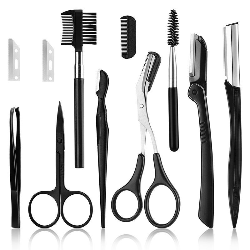 Black Eyebrow Trimming Set – Precision Beauty Tools for Shaping & Grooming