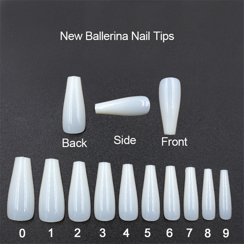 500 Tablets Transparent Natural Color Ballet Fake Nails – Full Cover Tips