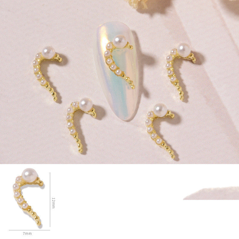 Love Heart Alloy Nail Art Jewelry – DIY Rhinestone Nail Decorations