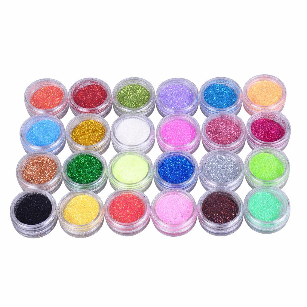 24 Color 3D Nail Art Decoration – Multi-Color Nail Accessories Set