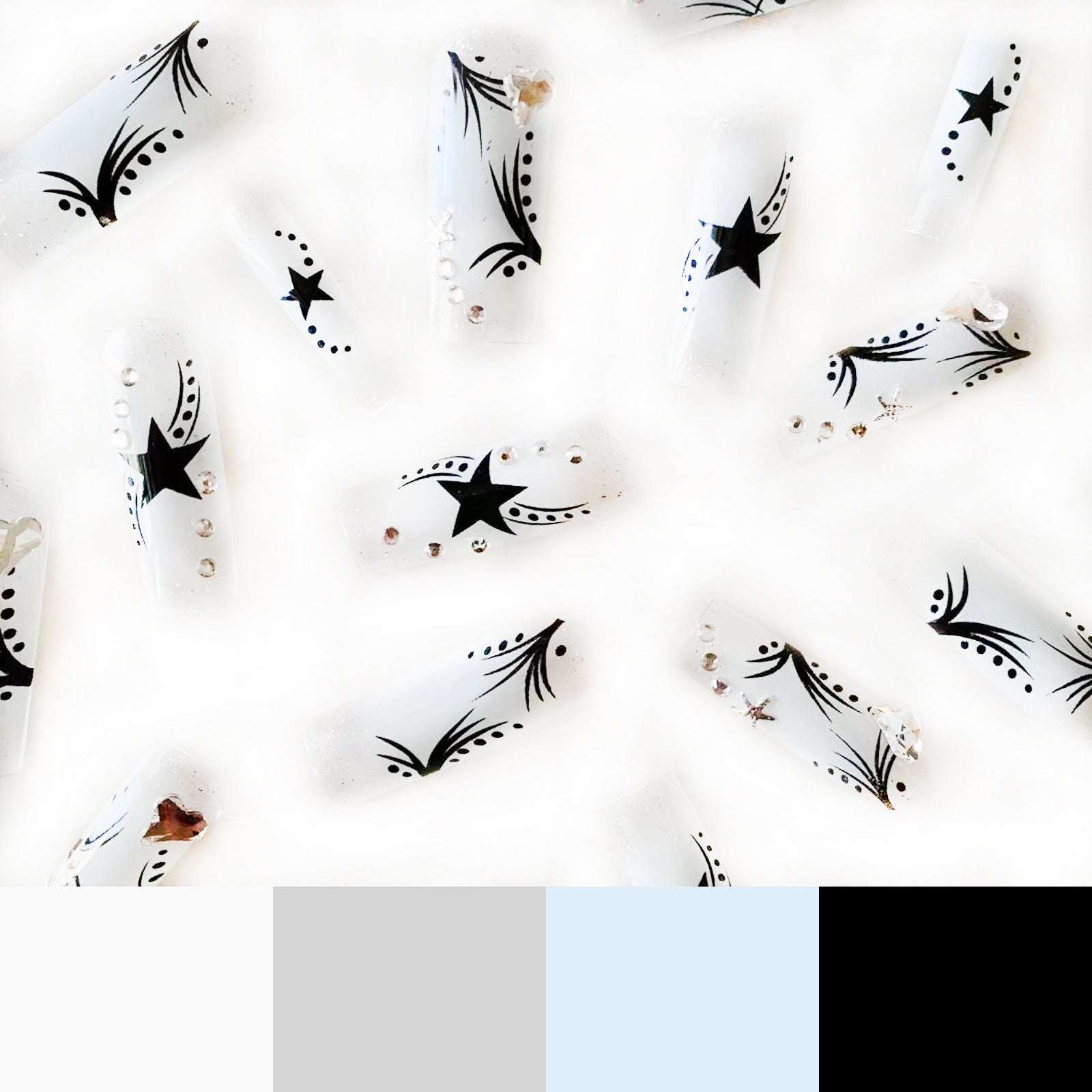 Women’s Fashion Rhinestone Press-On Nails – Patch Nail Set