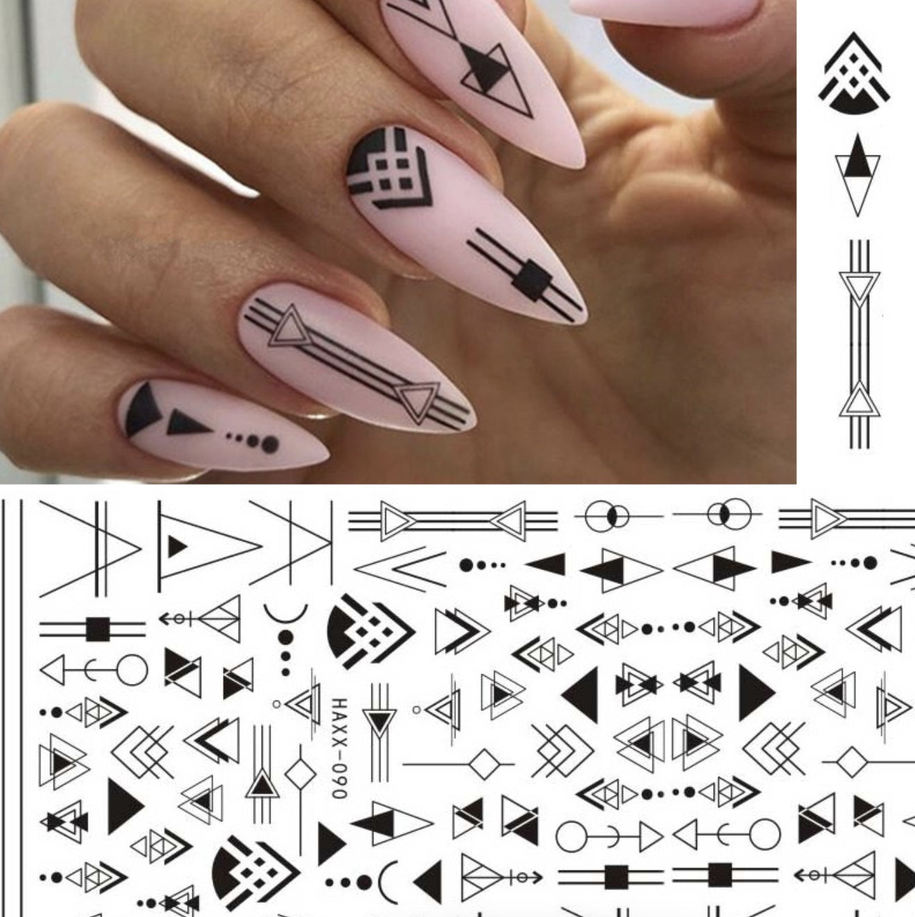 Black Butterfly & White Flower Nail Stickers – Adhesive Nail Decals