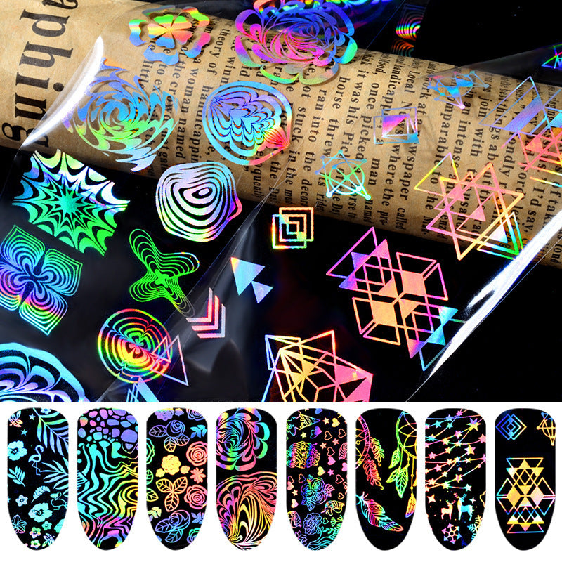 Laser Star Nail Stickers – Thermal Transfer Symphony Star Decals