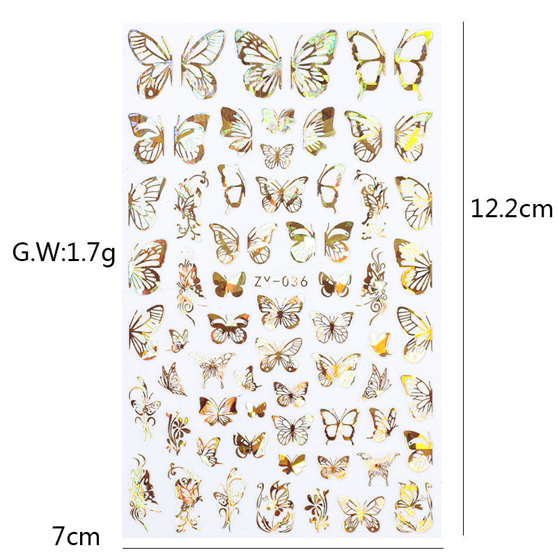 Butterfly Nail Sticker – Simulation Bronzing Laser Nail Art