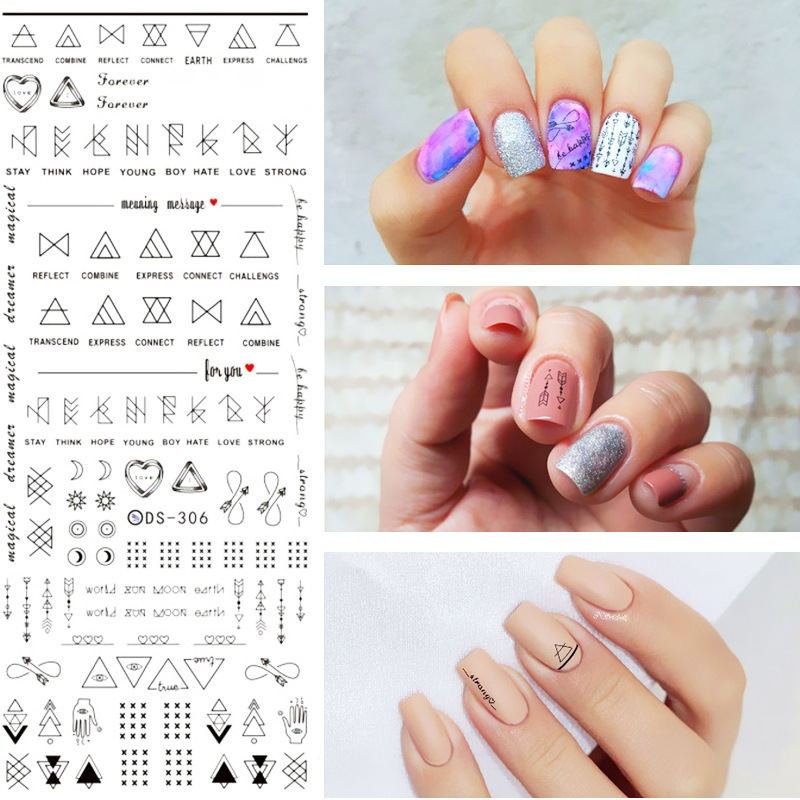 Geometric Nail Stickers – DIY Nail Polish Art Decals