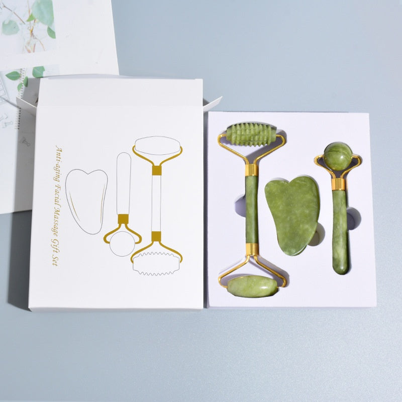 Massage Roller with 3 Sets – Facial Jade Massager for Skincare