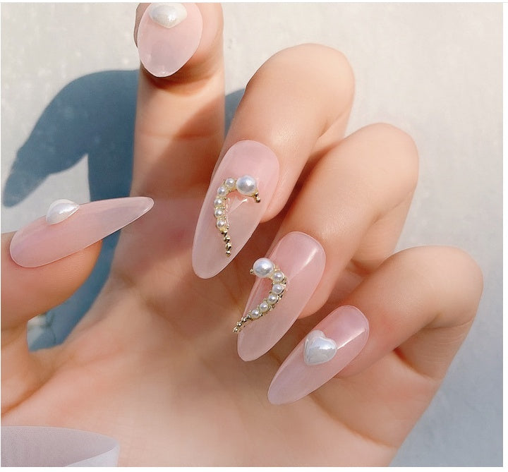 Love Heart Alloy Nail Art Jewelry – DIY Rhinestone Nail Decorations